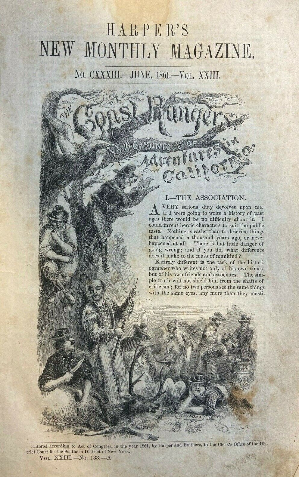1861 Association of the California Coast Rangers illustrated