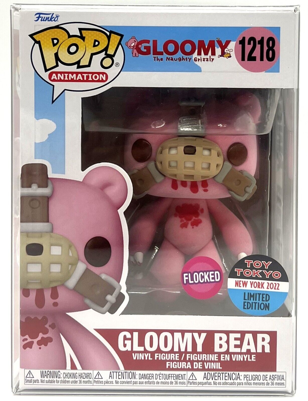 Funko Pop Gloomy Bear #1218 Flocked Toy Tokyo NYCC 2022 LE with Protector