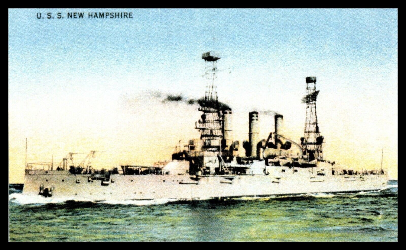Postcard USS New Hampshire BB25