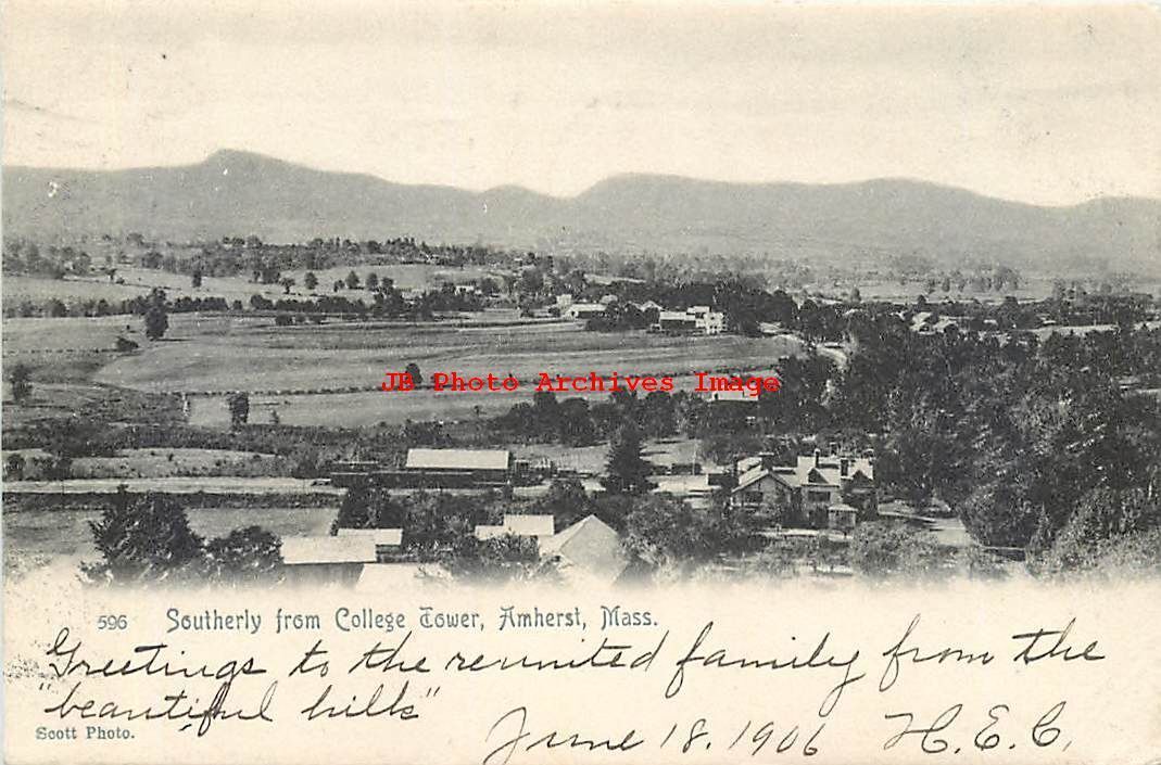 MA, Amherst, Massachusetts, Southerly From College Tower, 1906, Scott Pub No 596