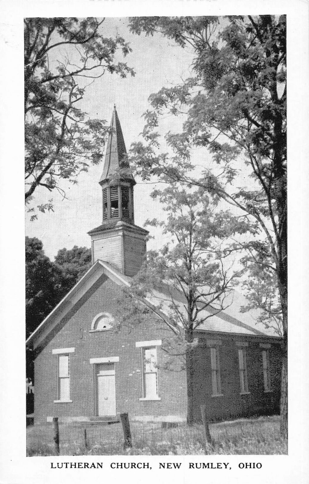 Vintage Postcard Exterior View Lutheran Church New Rumley Ohio