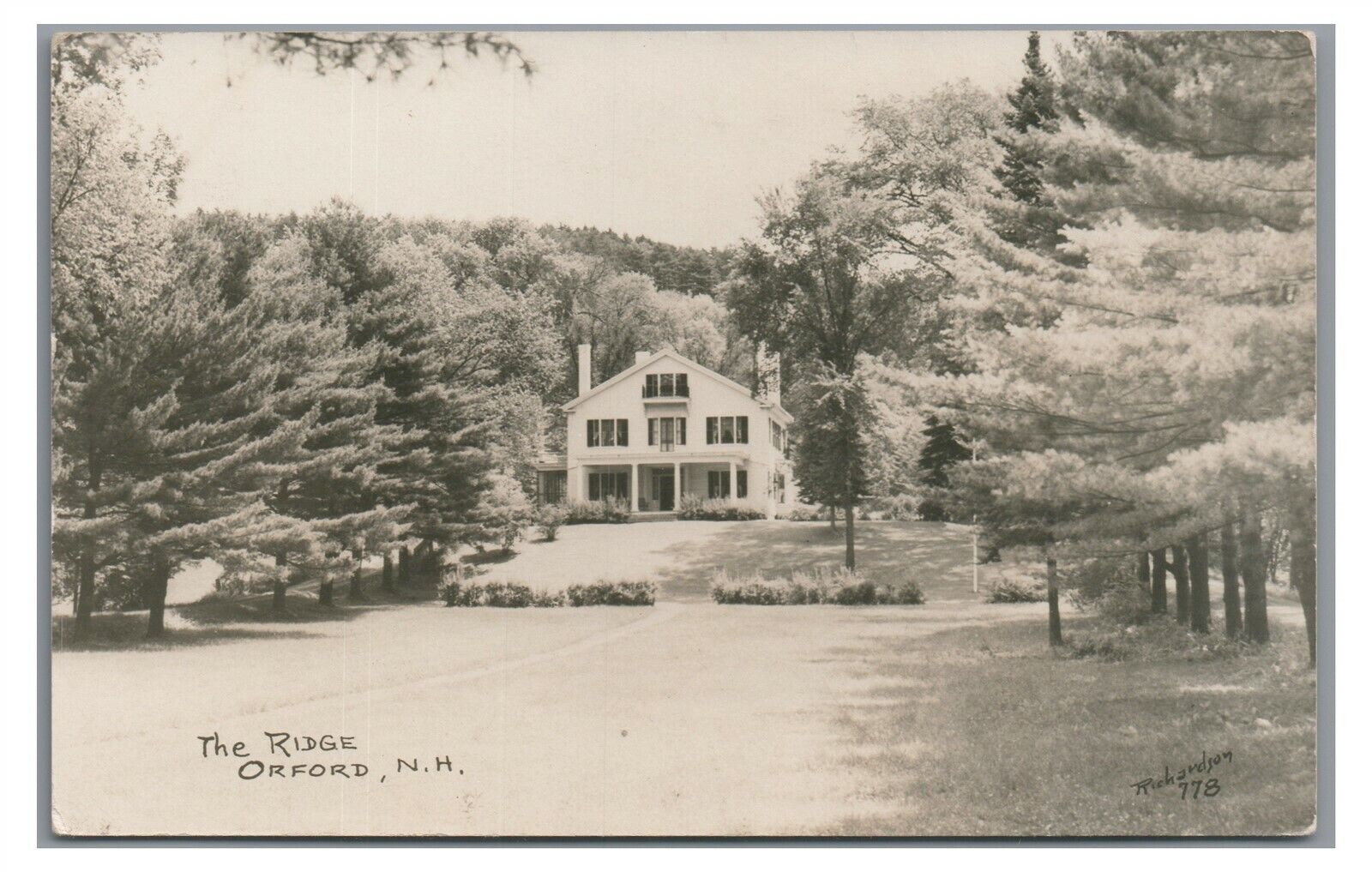 RPPC The Ridge Farm House ORFORD NH New Hampshire Vintage Real Photo Postcard