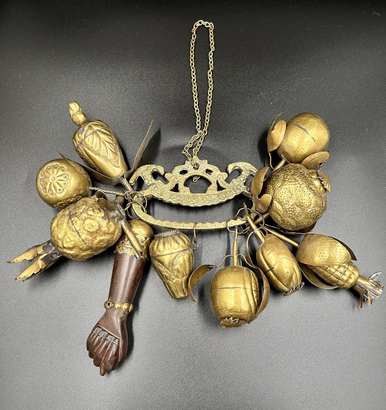 Antique LARGE Penca de Balangandan South American Slave Amulet Jewelry 10 Charms