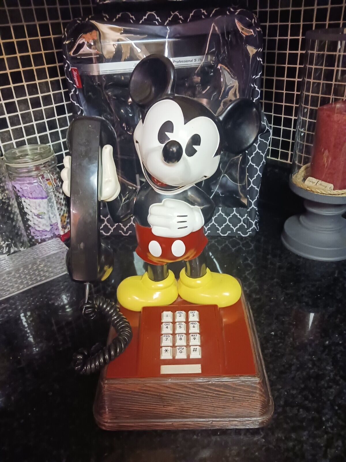 Vintage The Mickey Mouse Phone Landline Push Button Telephone Disney TEIF 8000