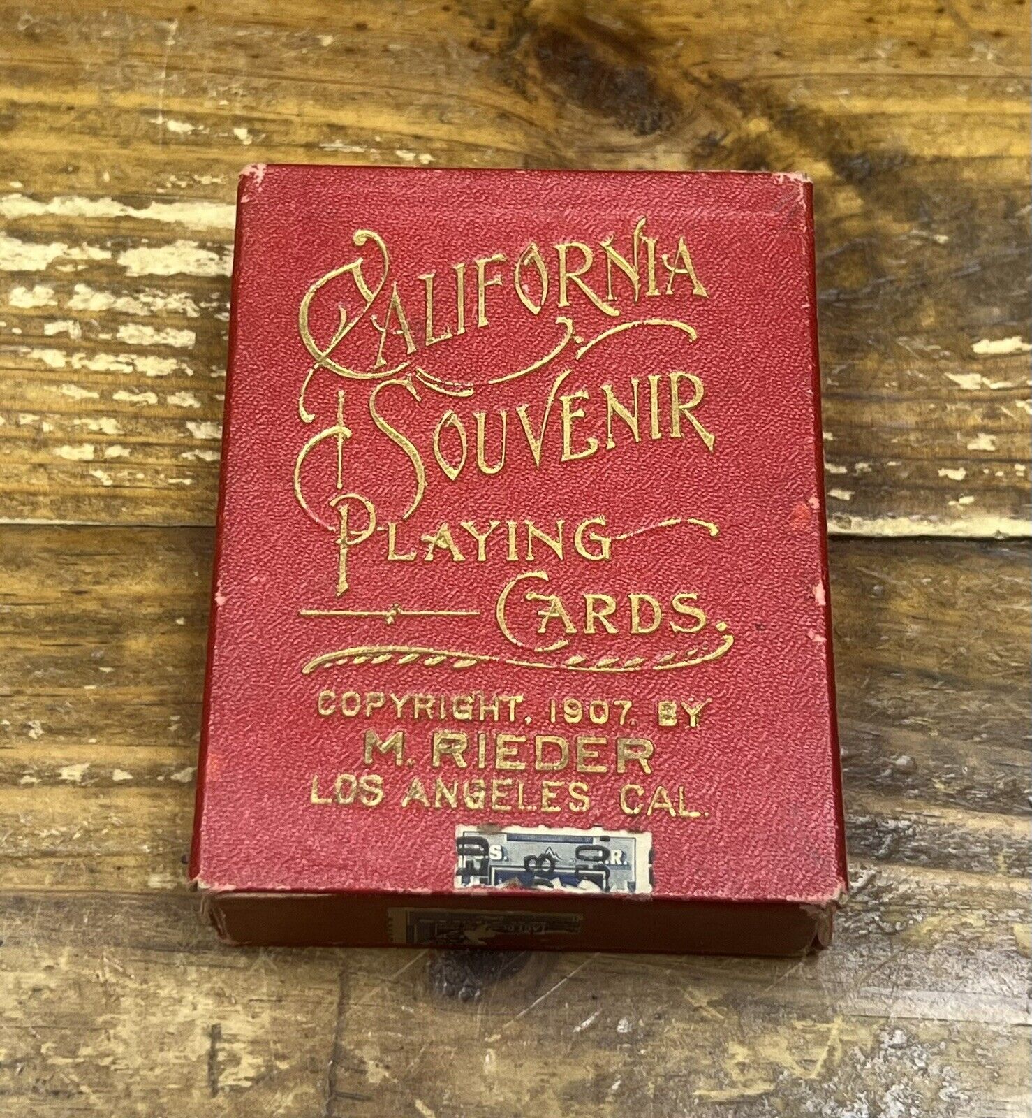 ANTIQUE 1907 M REIDER PLAYING CARDS CALIFORNIA SOUVENIR COMPLETE DECK