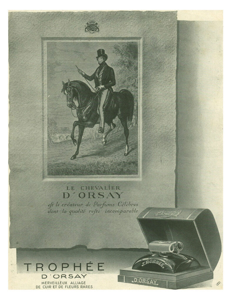 Antique Perfume Advertising Trophée le Chevalier d\'orsay magazine