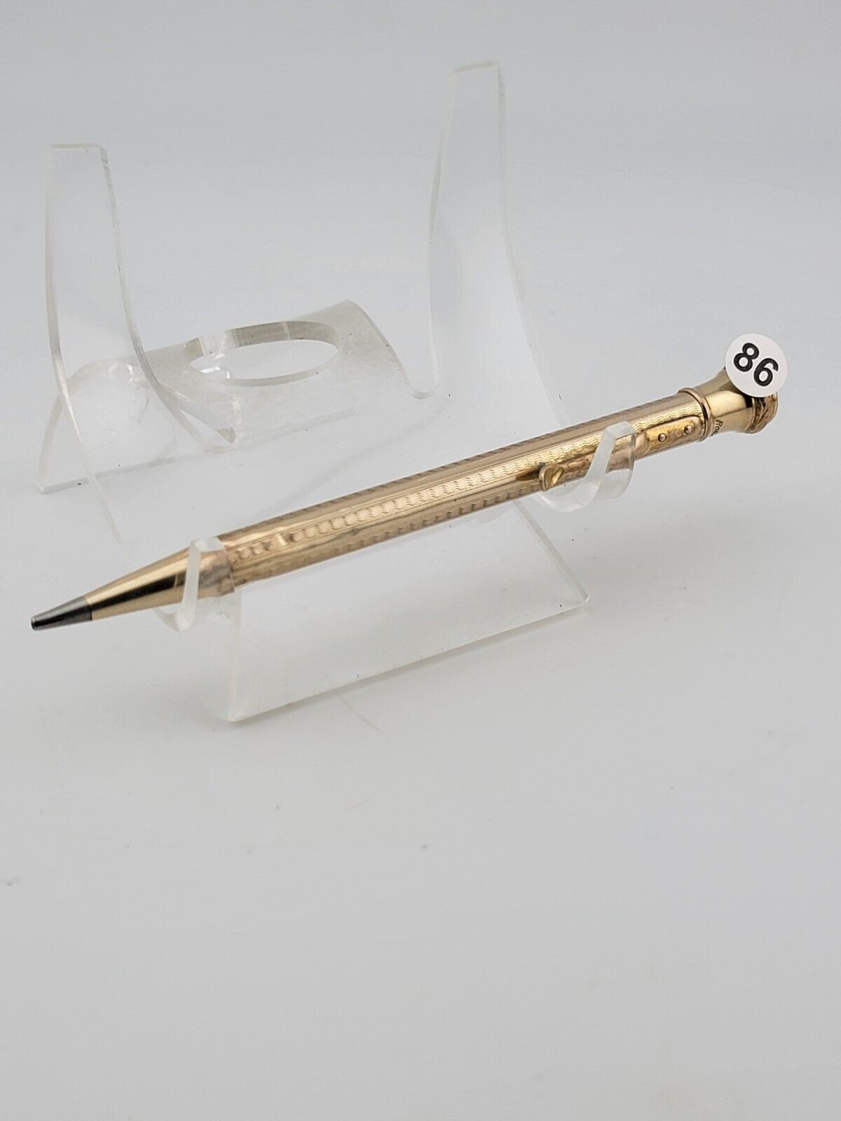 Antique English Victorian 14K Rolled Gold Propelling Pencil With Ring Crown. 