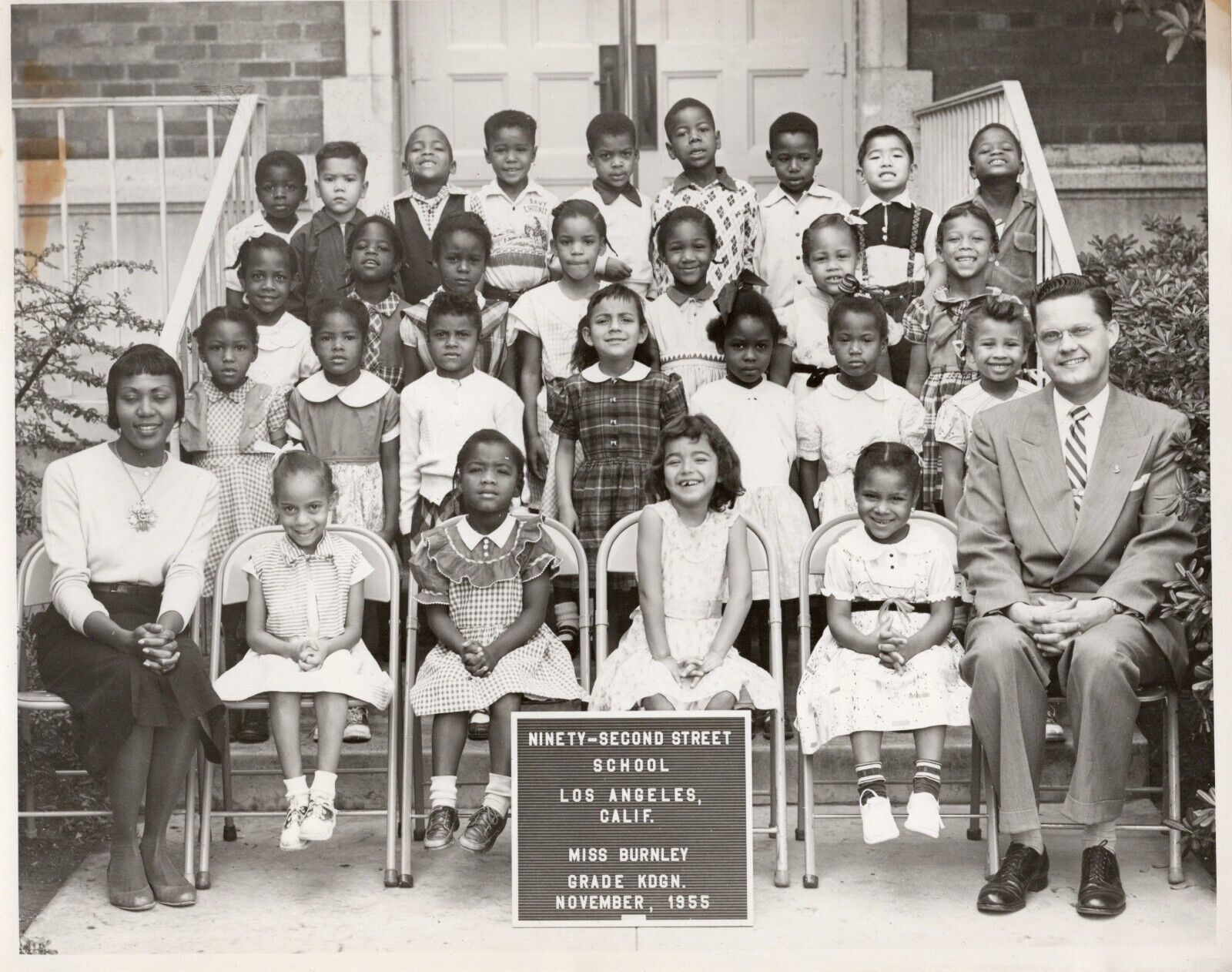 African American Students 92nd Street School Los Angeles CA 1950s Vintage Photo