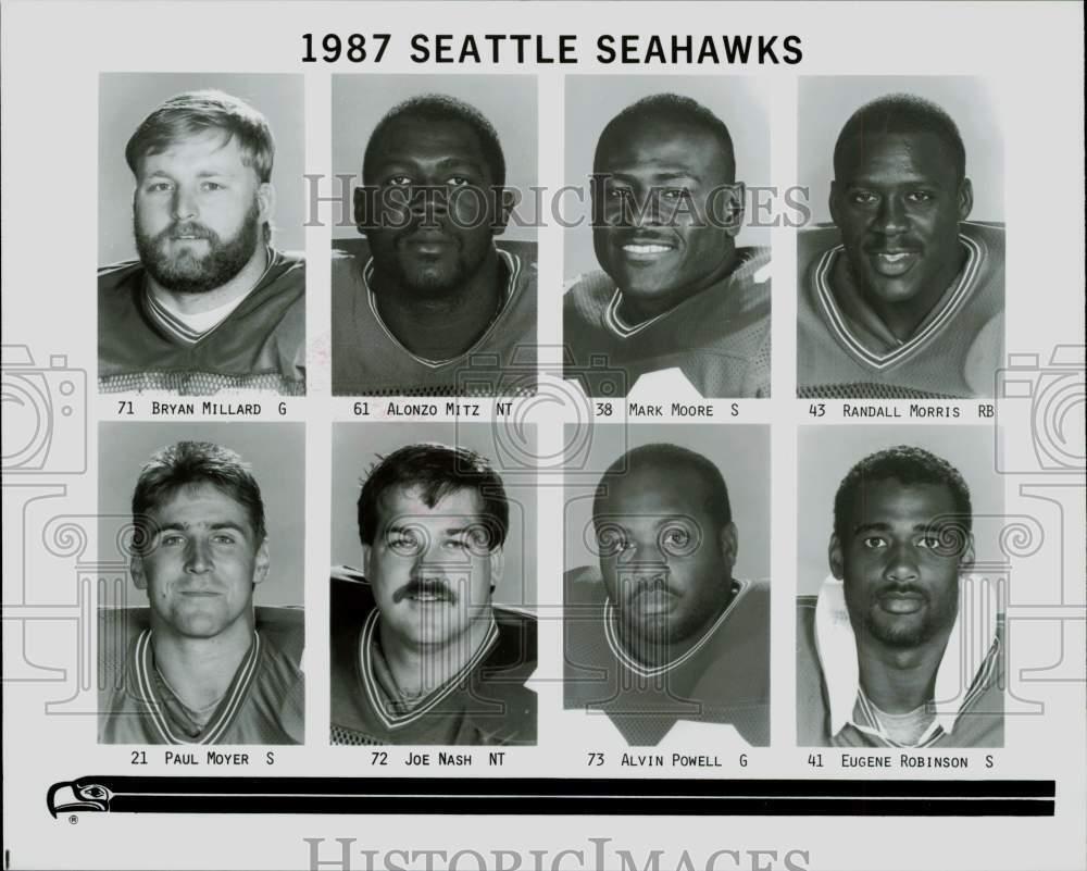 1987 Press Photo Seattle Seahawks Football Players - afa20940