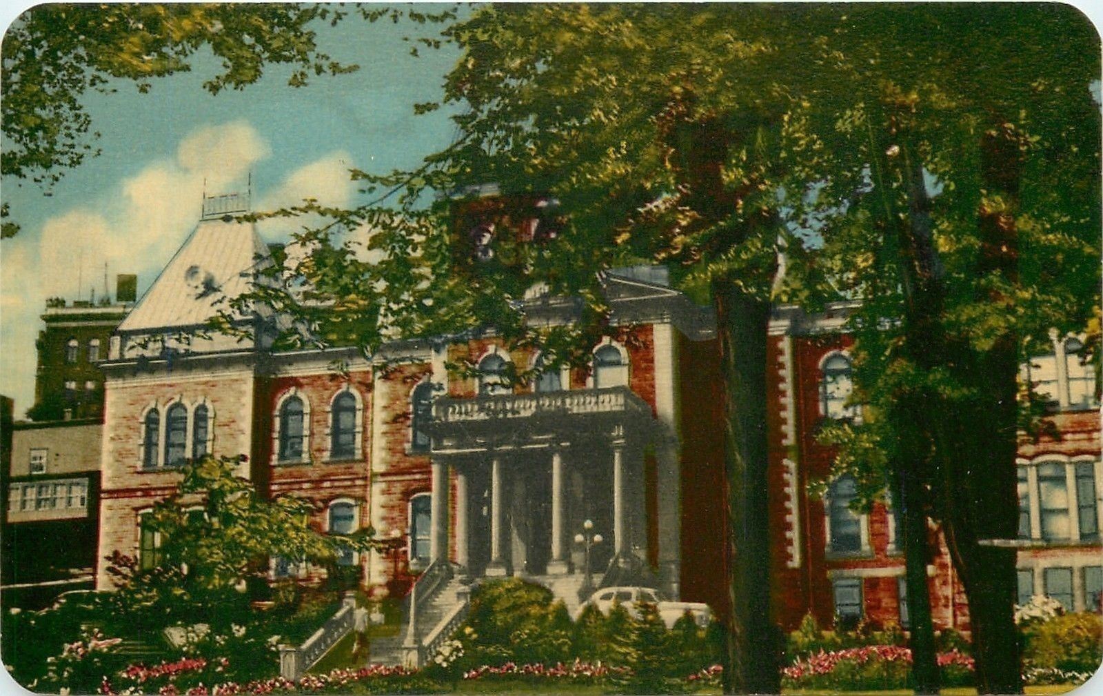 Sherbrooke Quebec~Court House~Palais de Justice~1940s Postcard