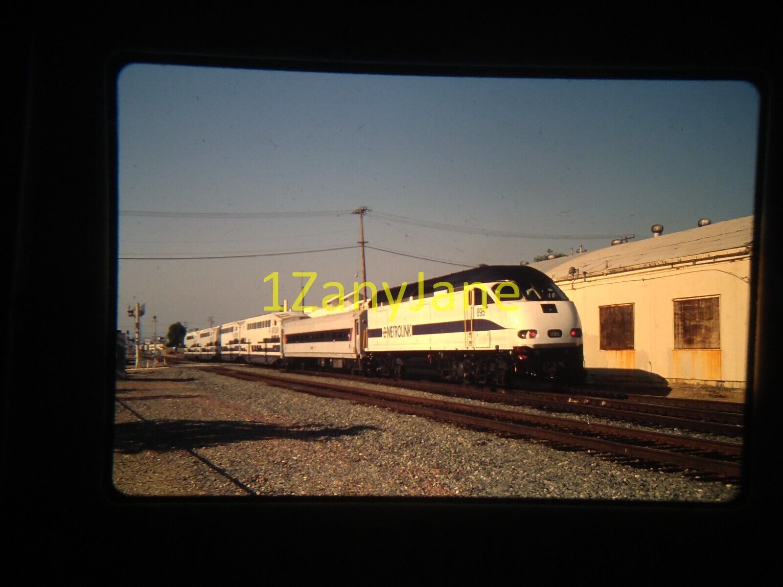 7R19 TRAIN SLIDE Railroad 35MM Photo METROLINK 895 ORANGE CALIFORNIA 4-16-10
