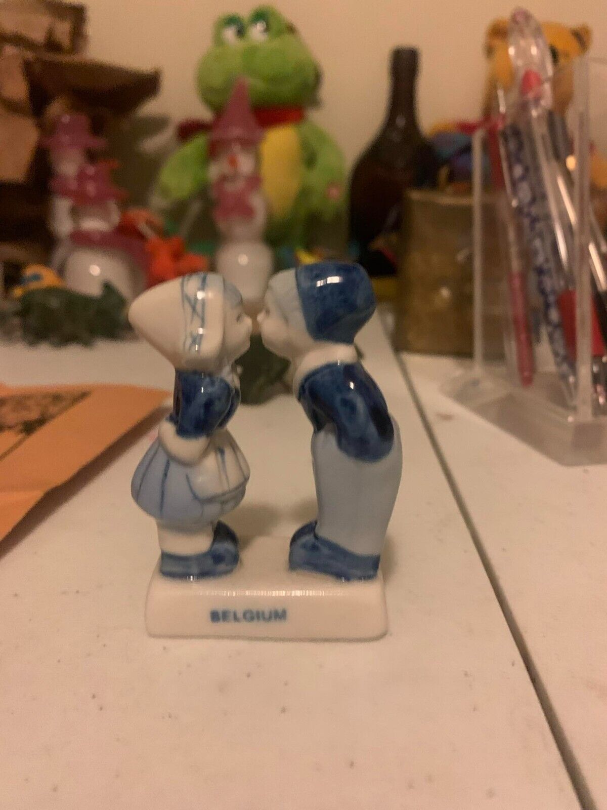 Vtg Dutch Boy And Girl Blue And White Ceramic Porcelain Figurine Handpainted