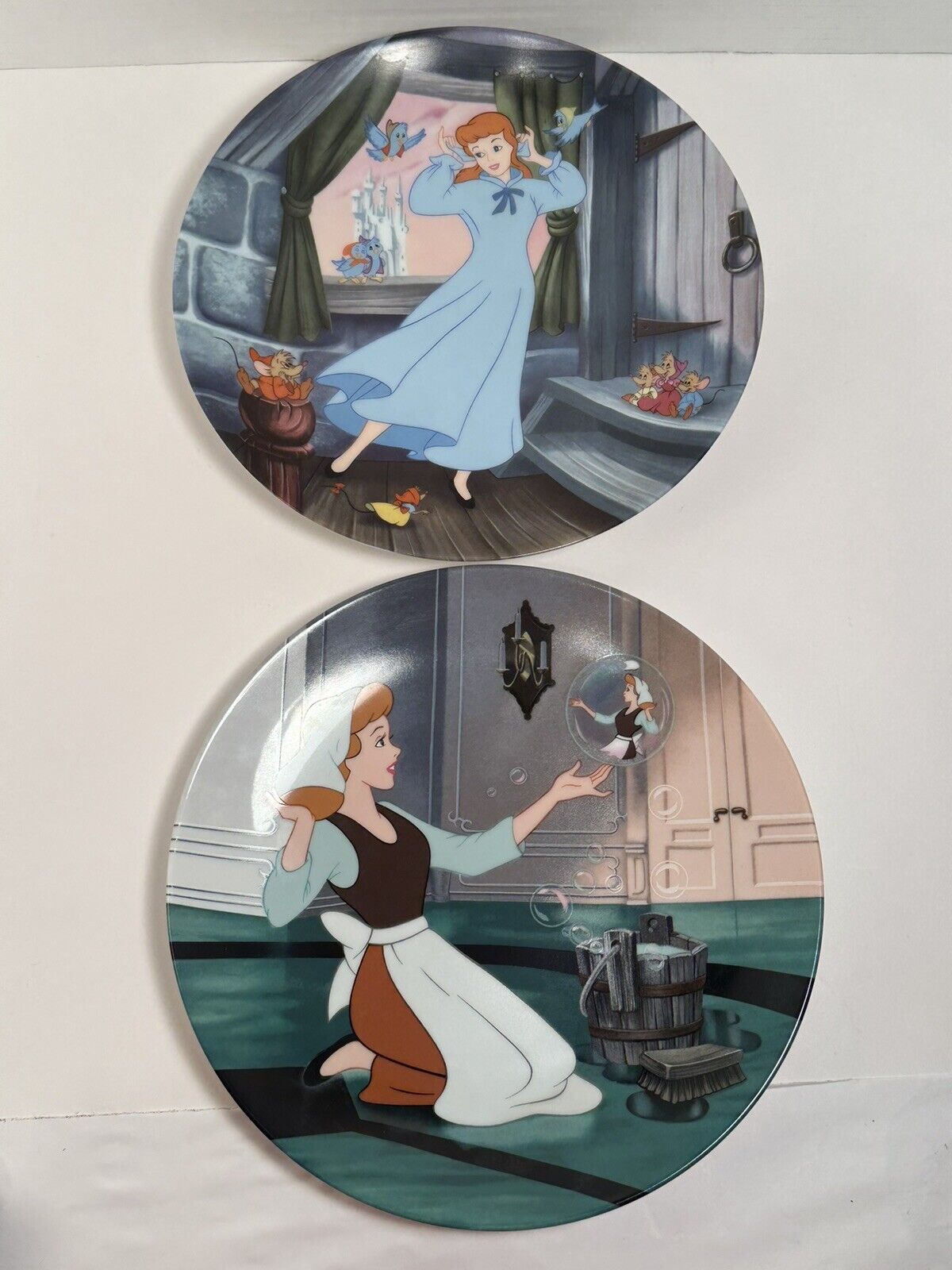 Pair Of Cinderella Disney 1989 Collector Plates