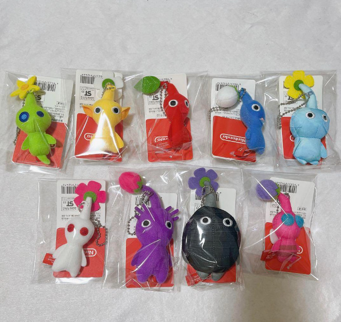 complete-set-9 Pikmin Mascot Plush Keychain Nintendo New Authentic New with tag