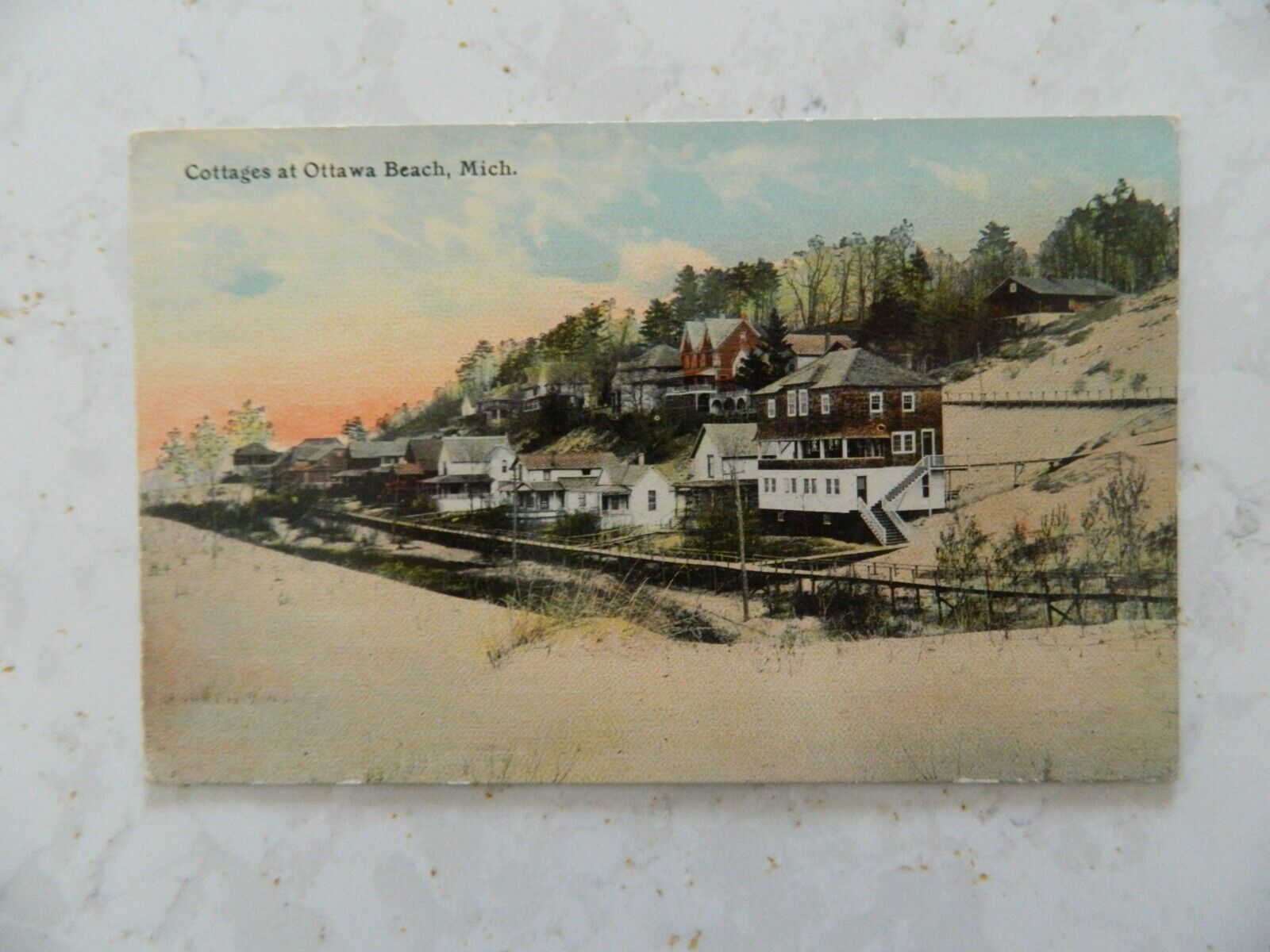Cottages at Ottawa Beach Michigan Postcard