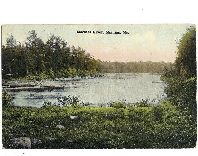 c1910s Machias River Machias Maine ME Postcard