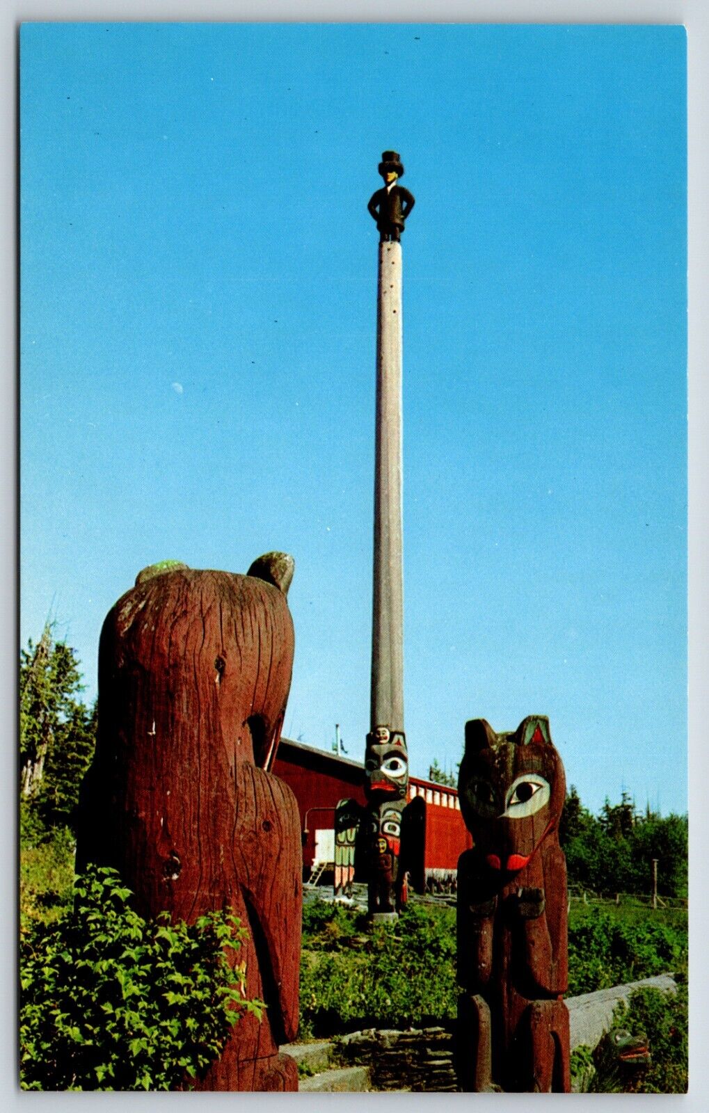 Postcard Abraham Lincoln Totem Pole In Saxman Park, Ketchikan, Alaska Unposted