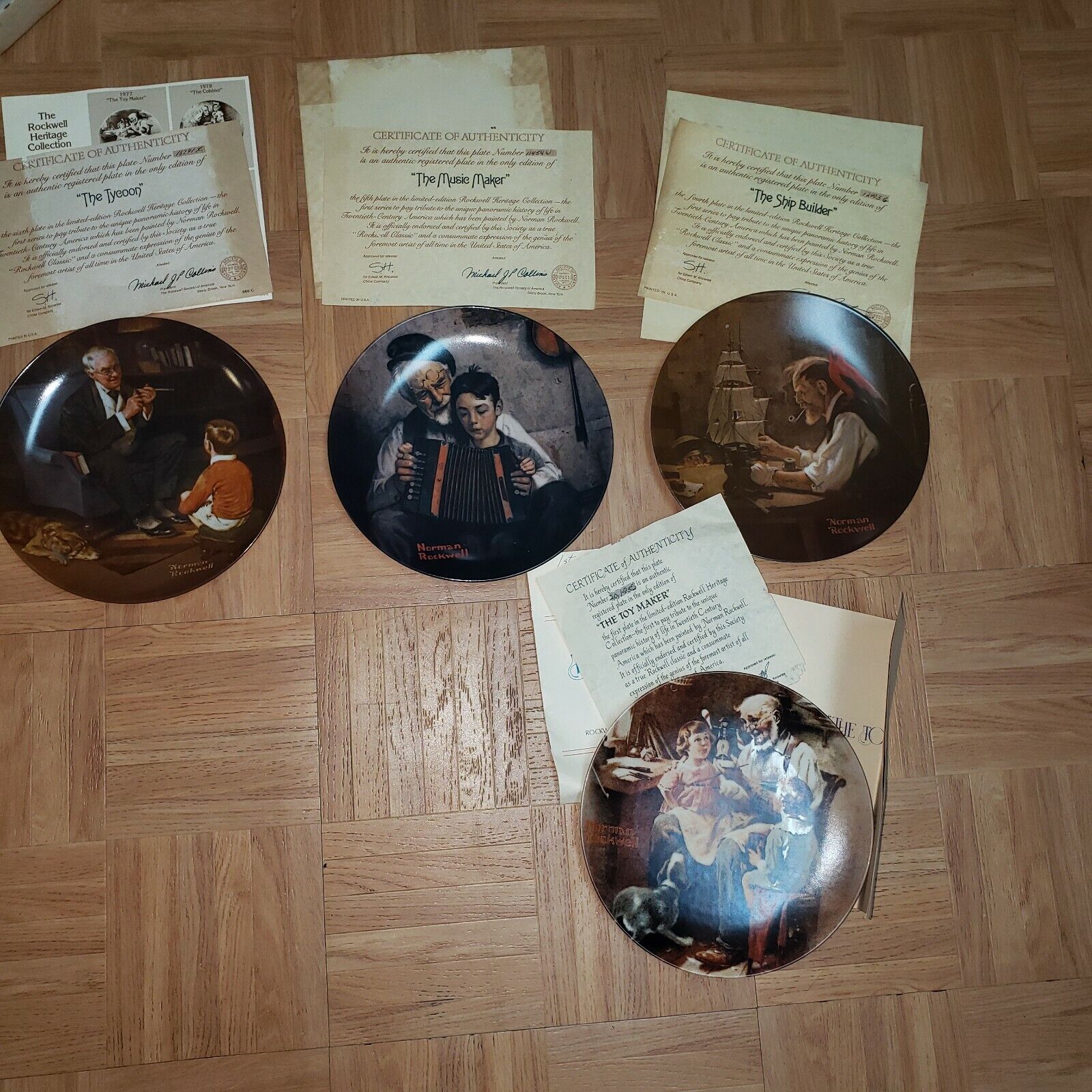 LOT OF 4 Norman Rockwell HERITAGE COLLECTION Collectors Plates