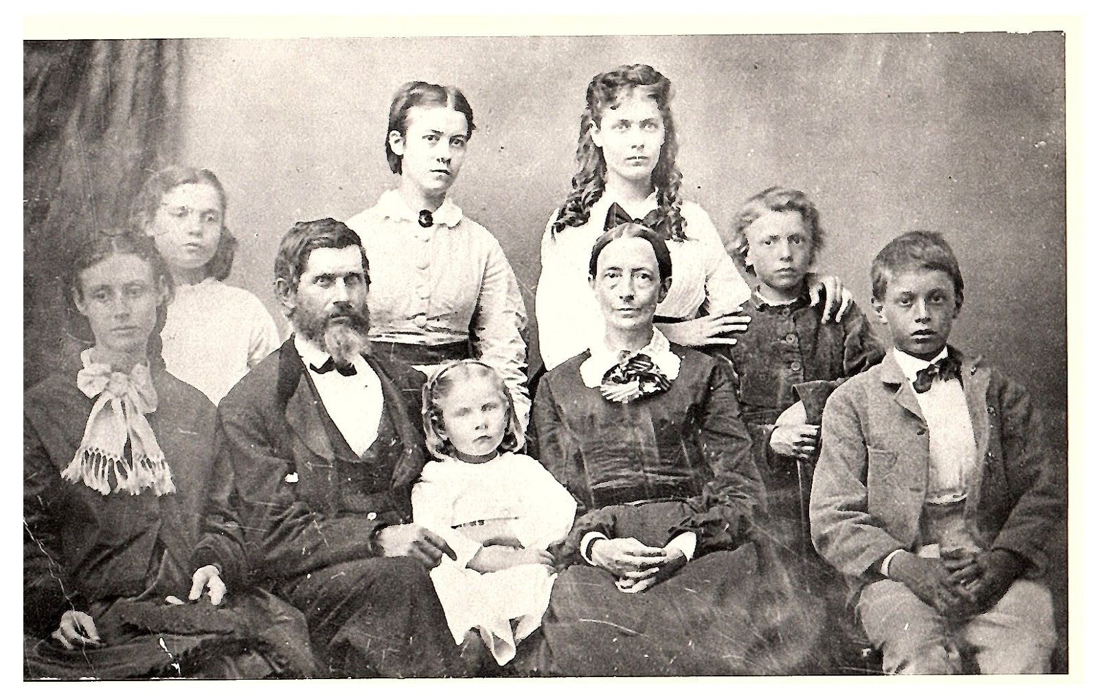 B & White Photo / Postcard Whipple Family Portrait 1868