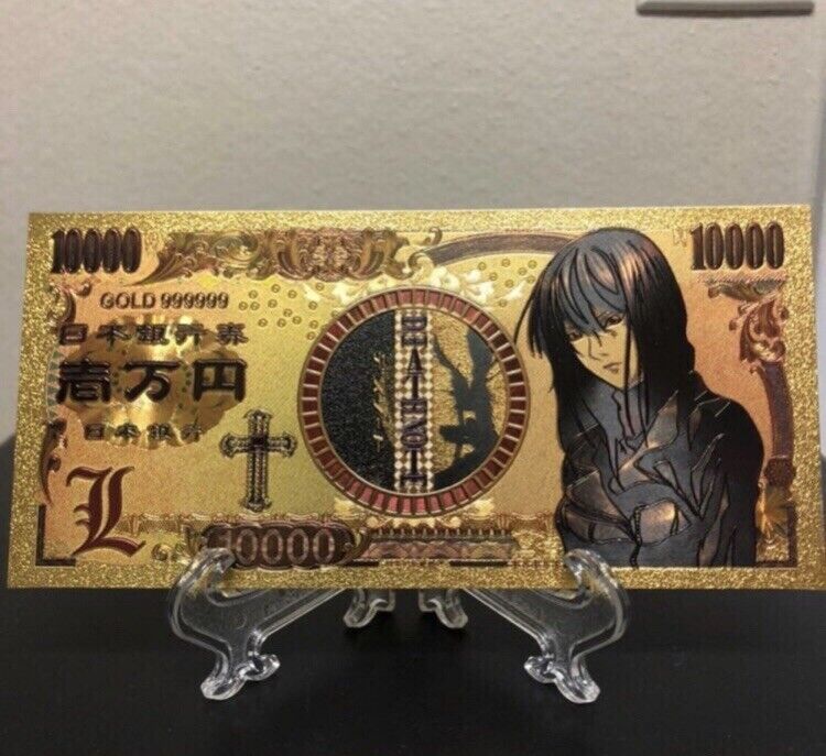 24k Gold Foil Plated Naomi Misora Death Note Banknote