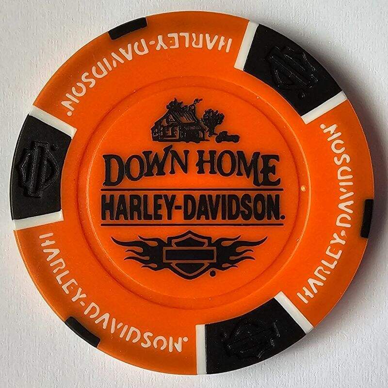 DOWN HOME HARLEY-DAVIDSON Burlington NC Orange/Black Signature Poker Chip