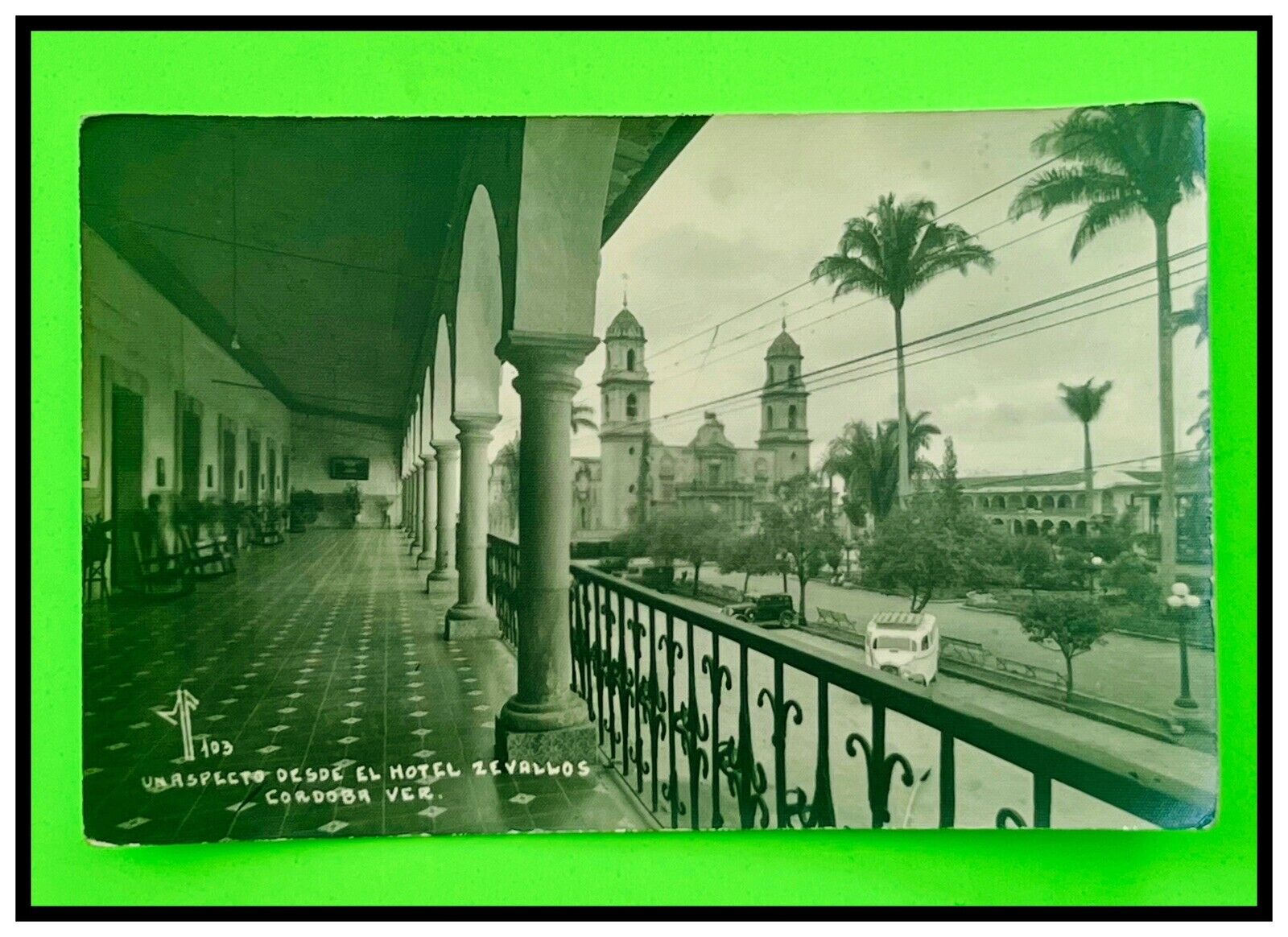 VINTAGE RPPC 1930’s  PHOTO POSTCARD  ASPECT FROM THE HOTEL LEVALLOS  CORDOBA VER