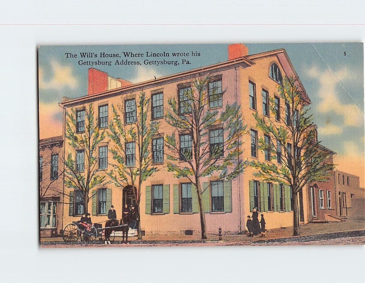 Postcard Will's House Gettysburg Pennsylvania USA