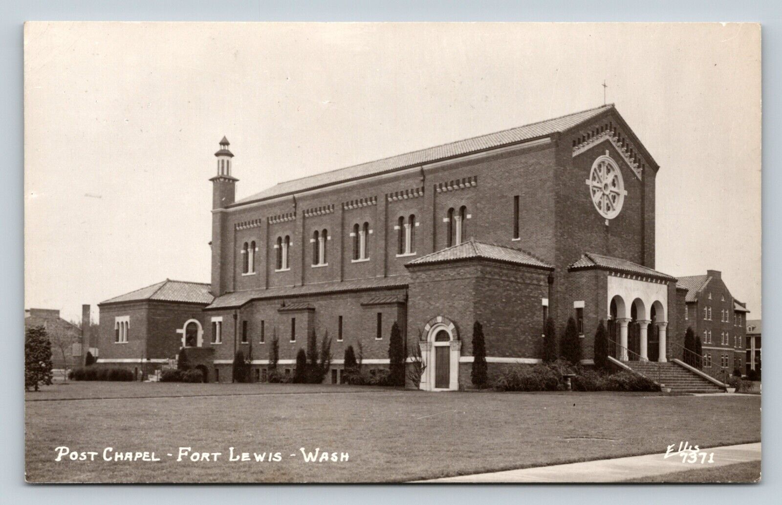 RPPC Post Chapel FORT LEWIS Washington Boyd Ellis Photo VINTAGE Postcard