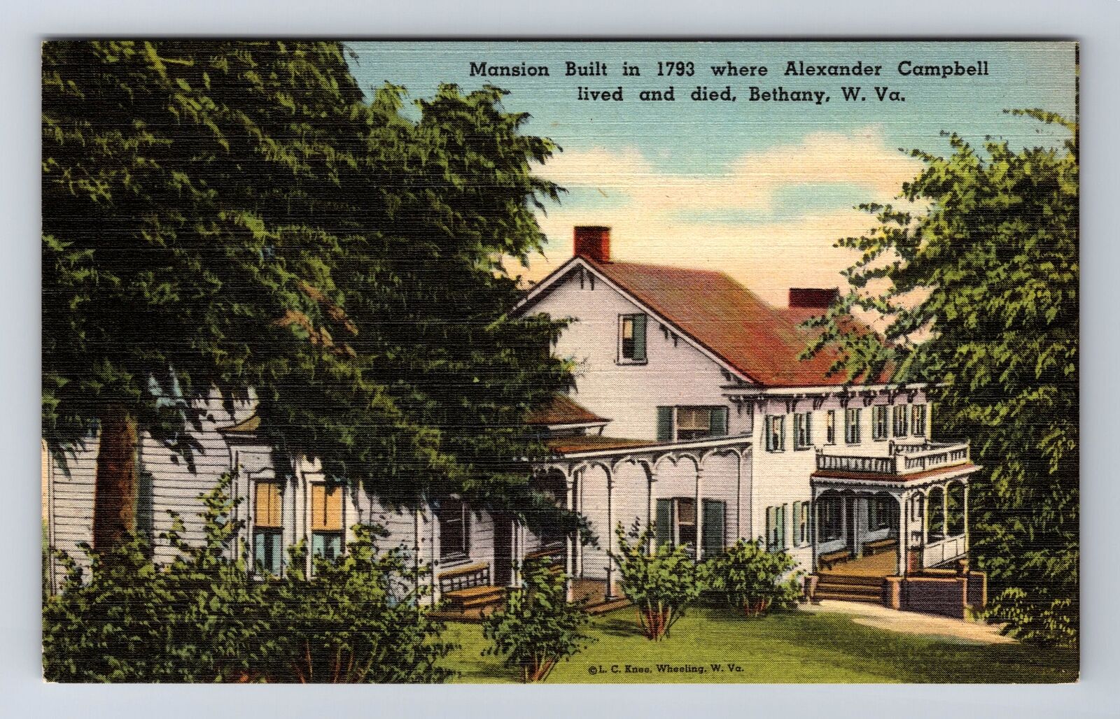 Bethany WV-West Virginia, Mansion of Alexander Campbell, Vintage Postcard
