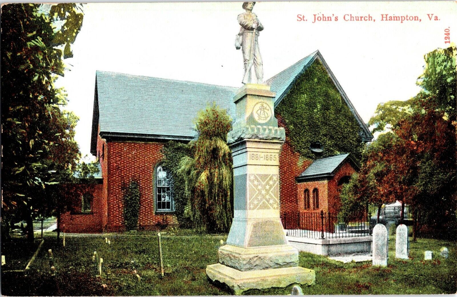 c 1920 Hampton, Virginia St. John\'s Church Antique Postcard