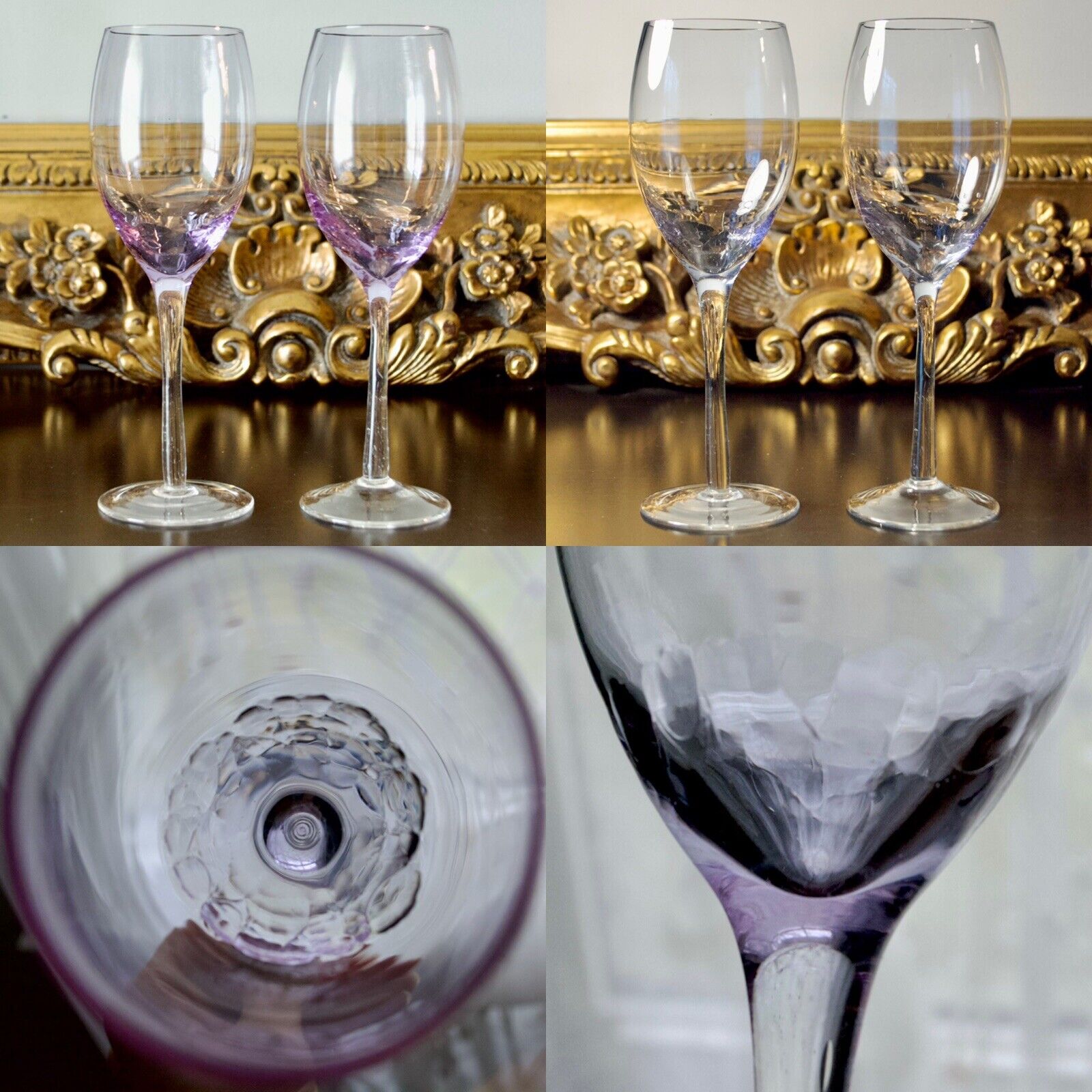(2) Pair of Neodymium / Alexandrite Wine Glasses