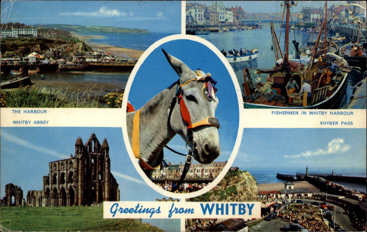 Whitby North Yorkshire Co England horse harbor Abbey Khyber Pass 1970 postcard