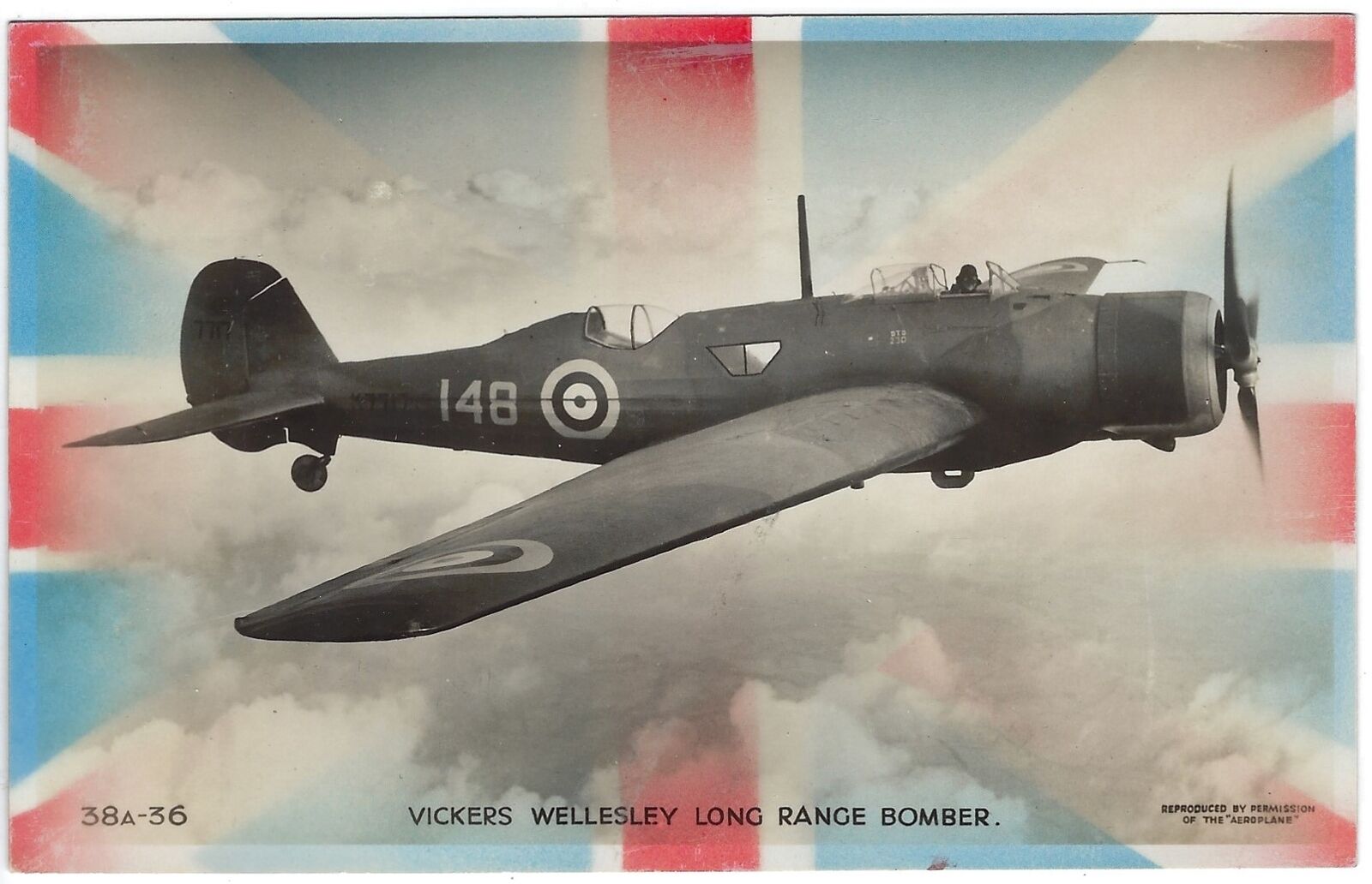 Vickers Wellesley Long Range Bomber World War II WWII Aeroplane Postcard