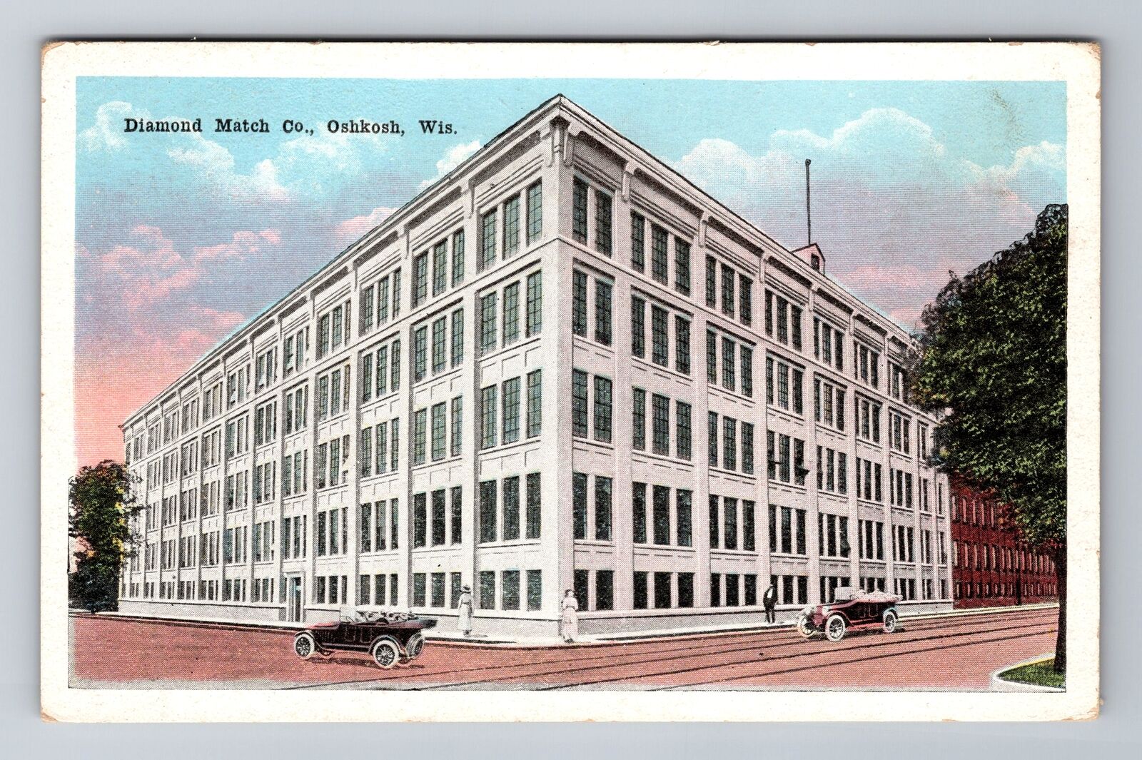Oshkosh WI-Wisconsin, Diamond Match Company, Antique, Vintage Souvenir Postcard
