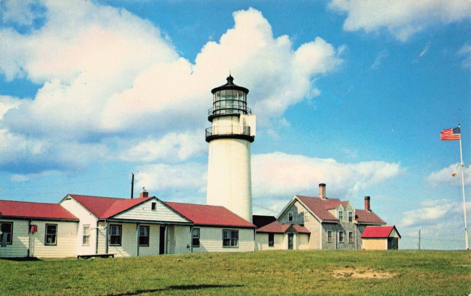 Postcard Highland Light Lighthouse Truro Cape Cod Massachusetts MA Vintage