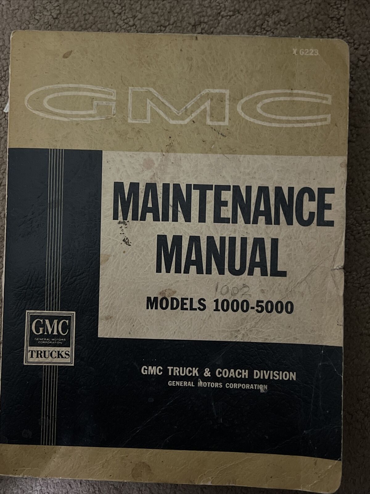 GMC Trucks & Coach Maintenance Manual Models 1000-5000 1963 X G233