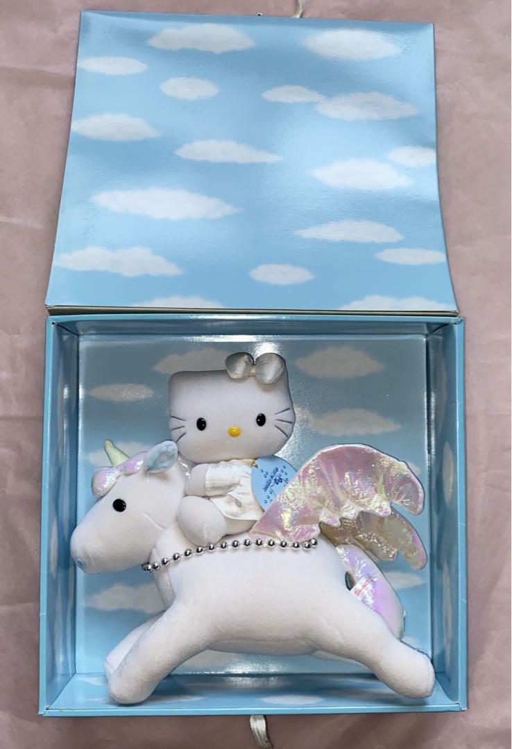 Sanrio 25th Anniversary Hello Kitty Unicorn Plush w/Box Rare Retro Japan