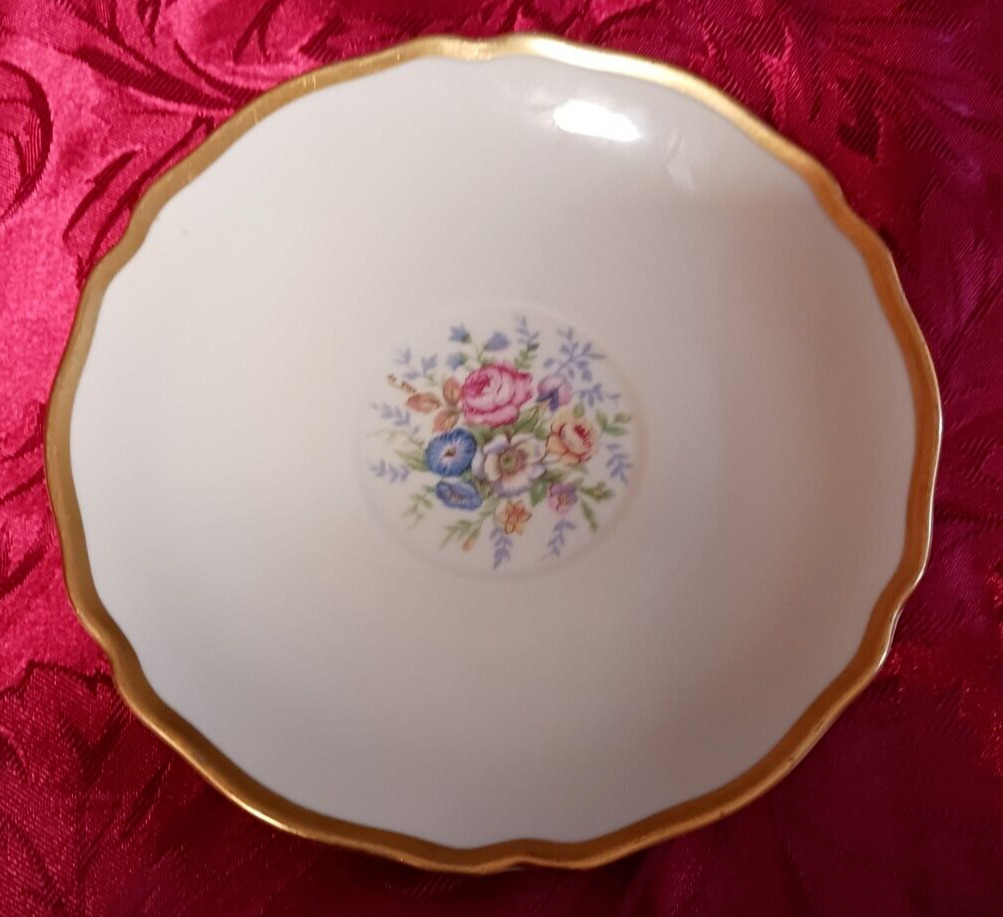 One (1) Vintage K&A Krautheim, Selb, Bavaria Germany  Gold Rim Saucer 6\'\' Inches