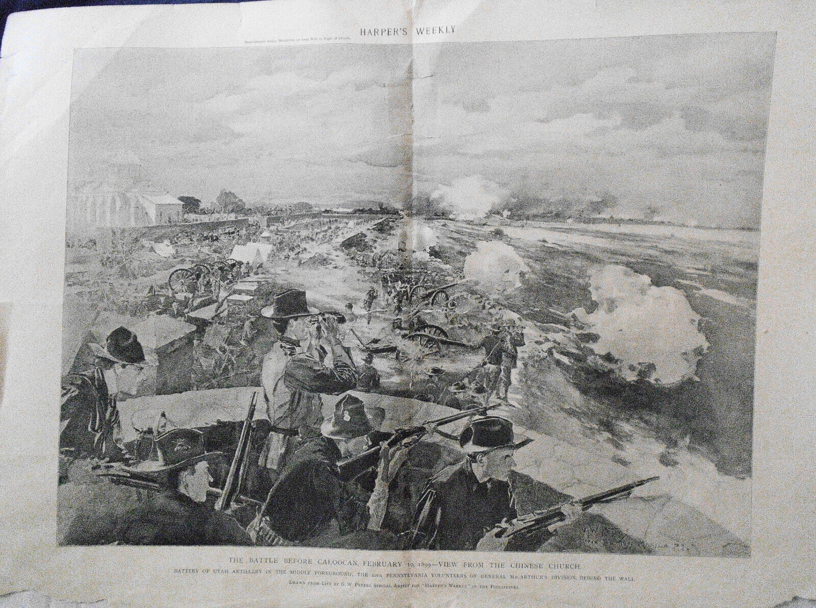 The Battle Before Caloocan, Philippine–American War, 1899 Harper\'s Weekly 