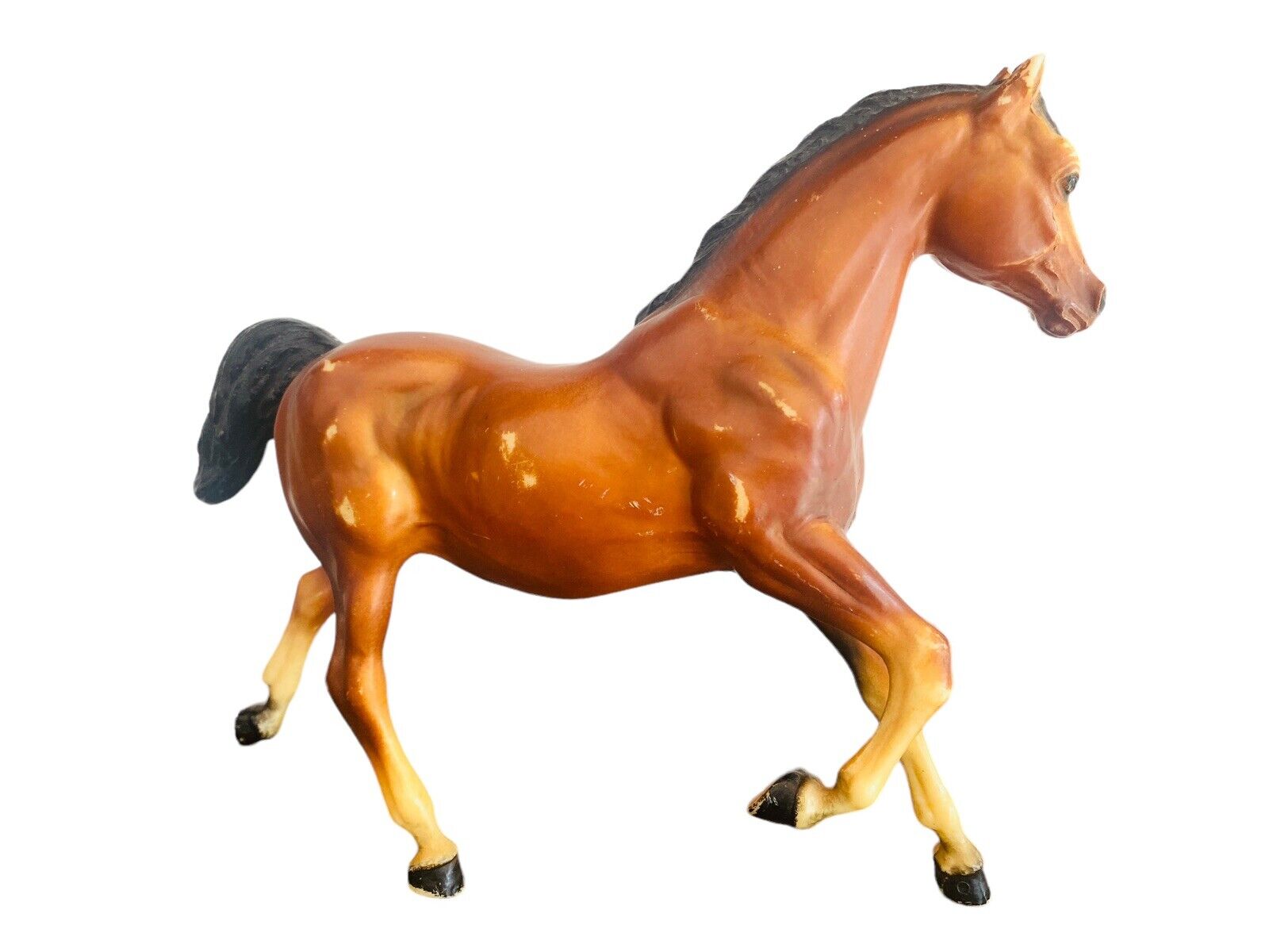 Breyer Horse Galloping Brown White Black Tail USA 11 Inch Long