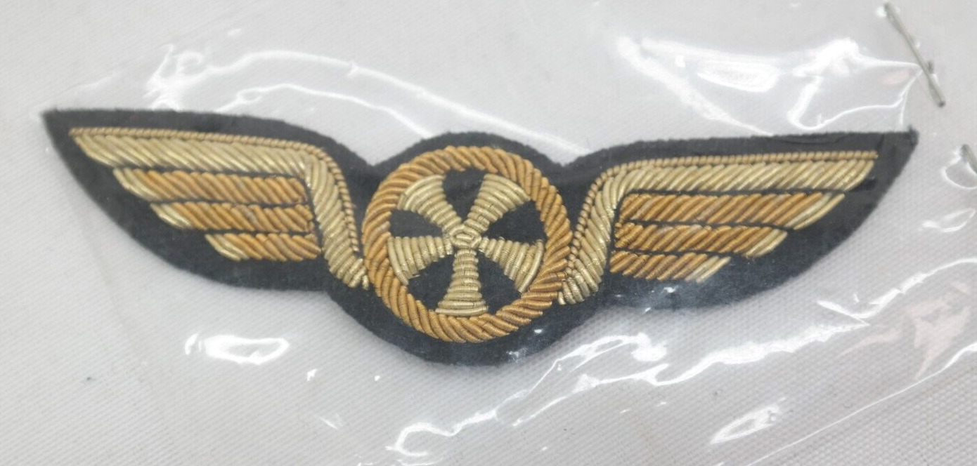 Aero Transporti Italiananti (ATI) Flight Engineer's Wings Badge Bullion Patch