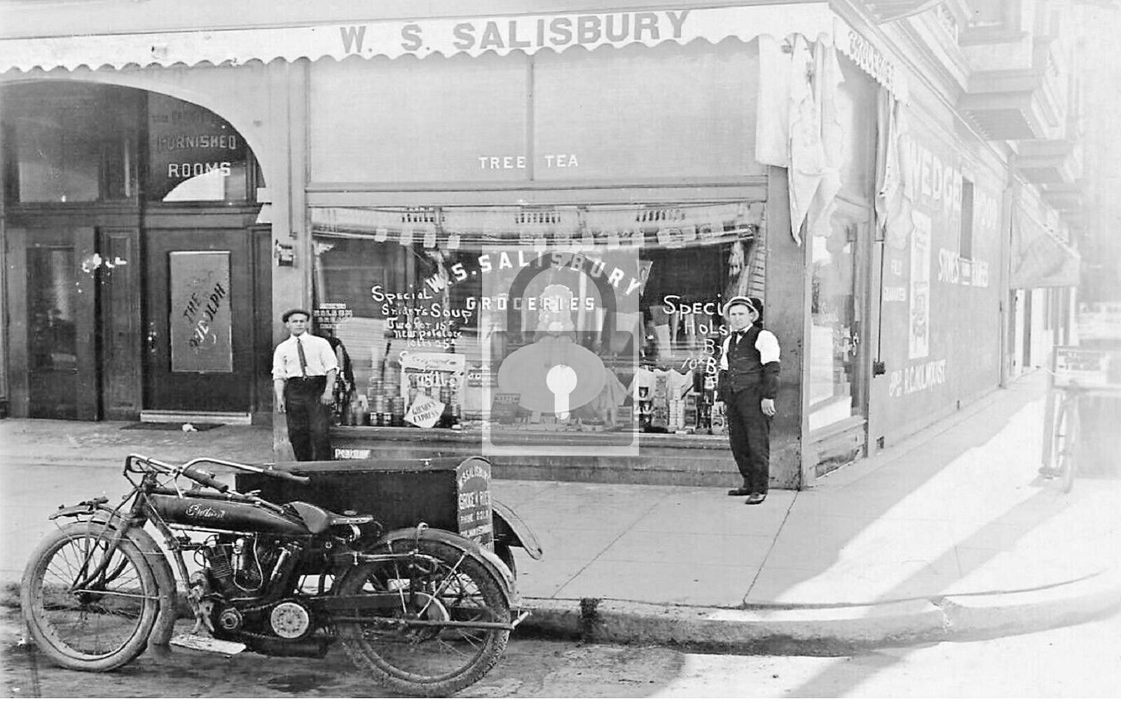 WS Salisbury Store Indian Motorcycle Redwood City California CA Reprint Postcard
