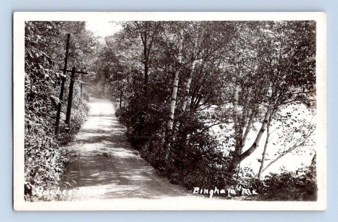 RPPC 1920\'S. DIRT ROAD, BINGHAM, MAINE. POSTCARD L29