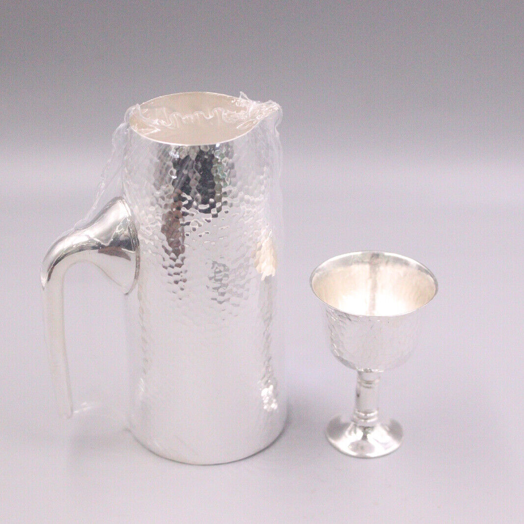 999 Pure Silver Wine Cup Handmade Hammertone Finishes WINE DECANT ER Wine Sets