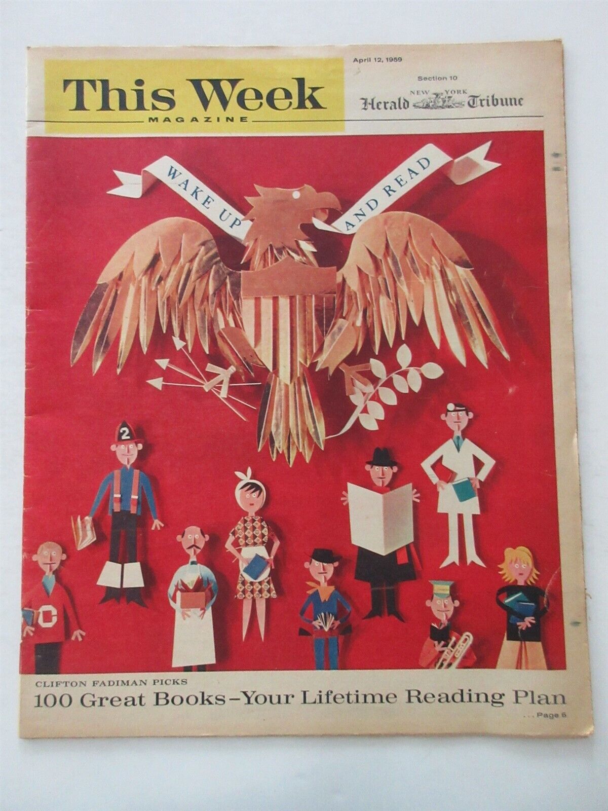 This Week Magazine April 12 1959 100 Great Books - Lifetime Reading Lists JFK