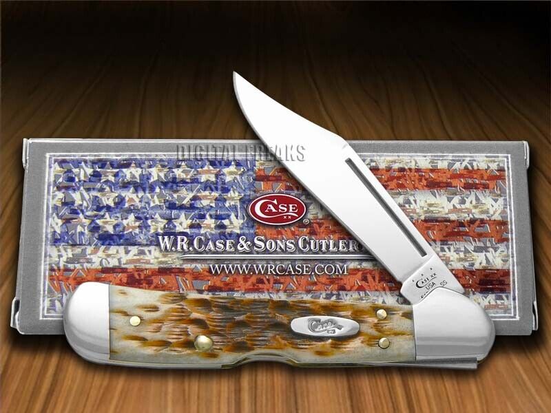 Case xx Knives Mini Copperlock Jigged Amber Bone Pocket Knife Stainless 00133