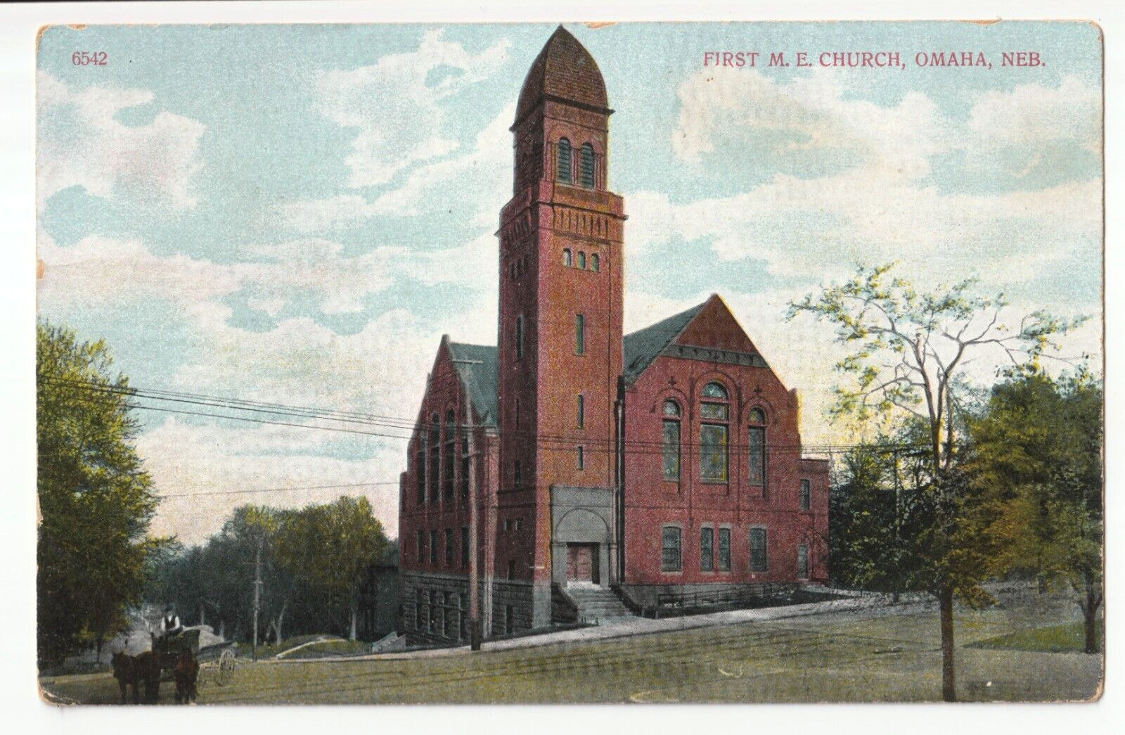 First M.E. Church-Omaha, Nebraska NE-antique German made postcard