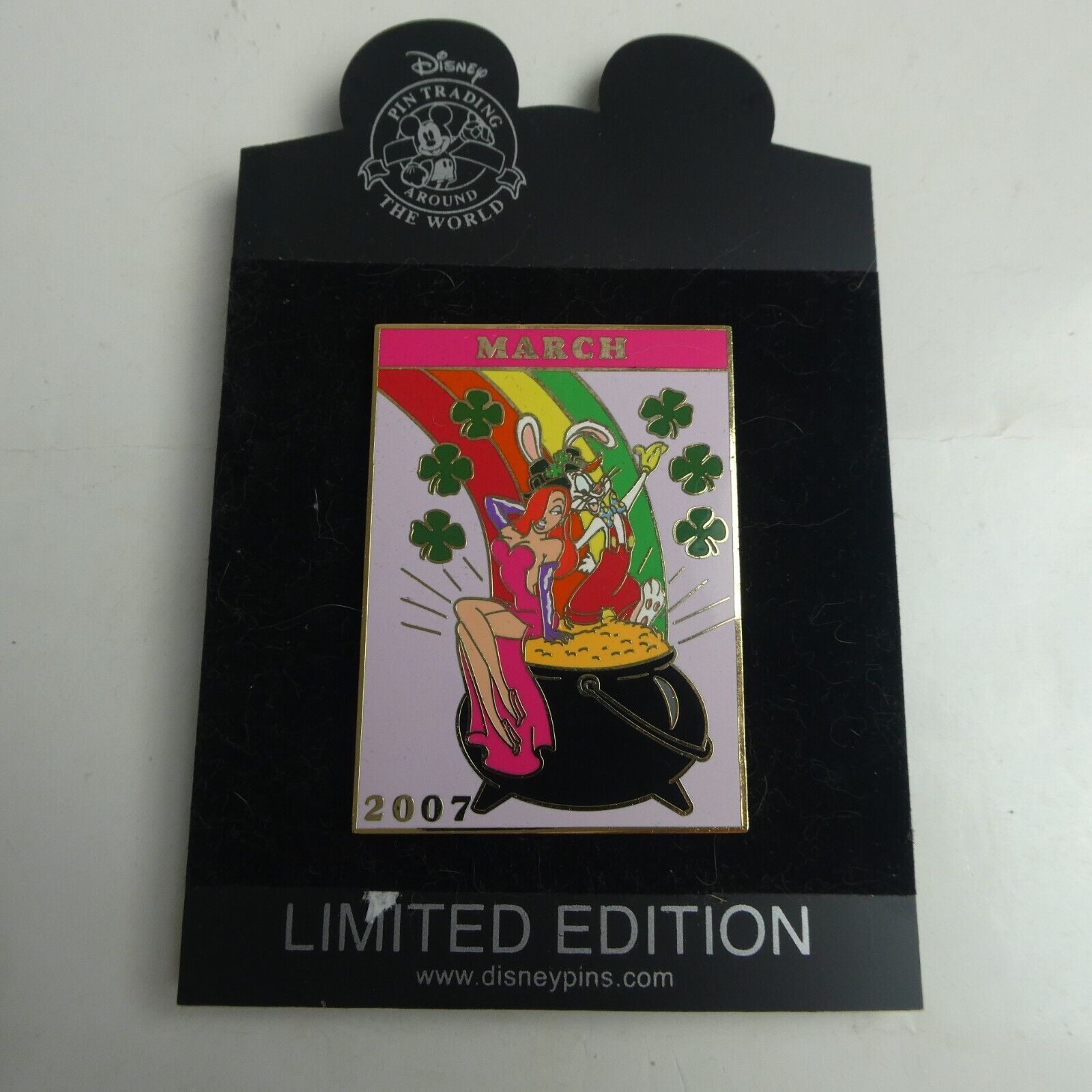 Disney Pin 52790 Shopping Roger Jessica Pot Gold March 2007 St. Patrick\'s Day