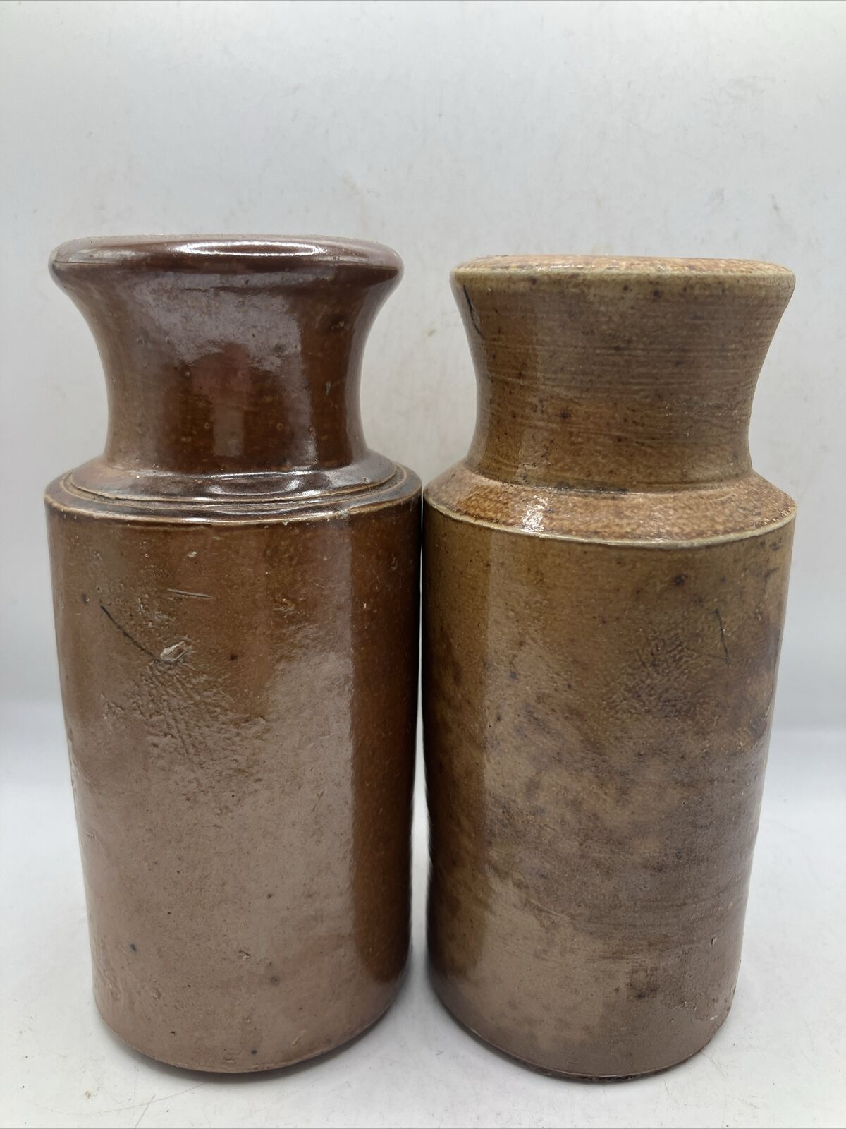 2 Old Small Stoneware Jars/ Pots, Blacking Pots