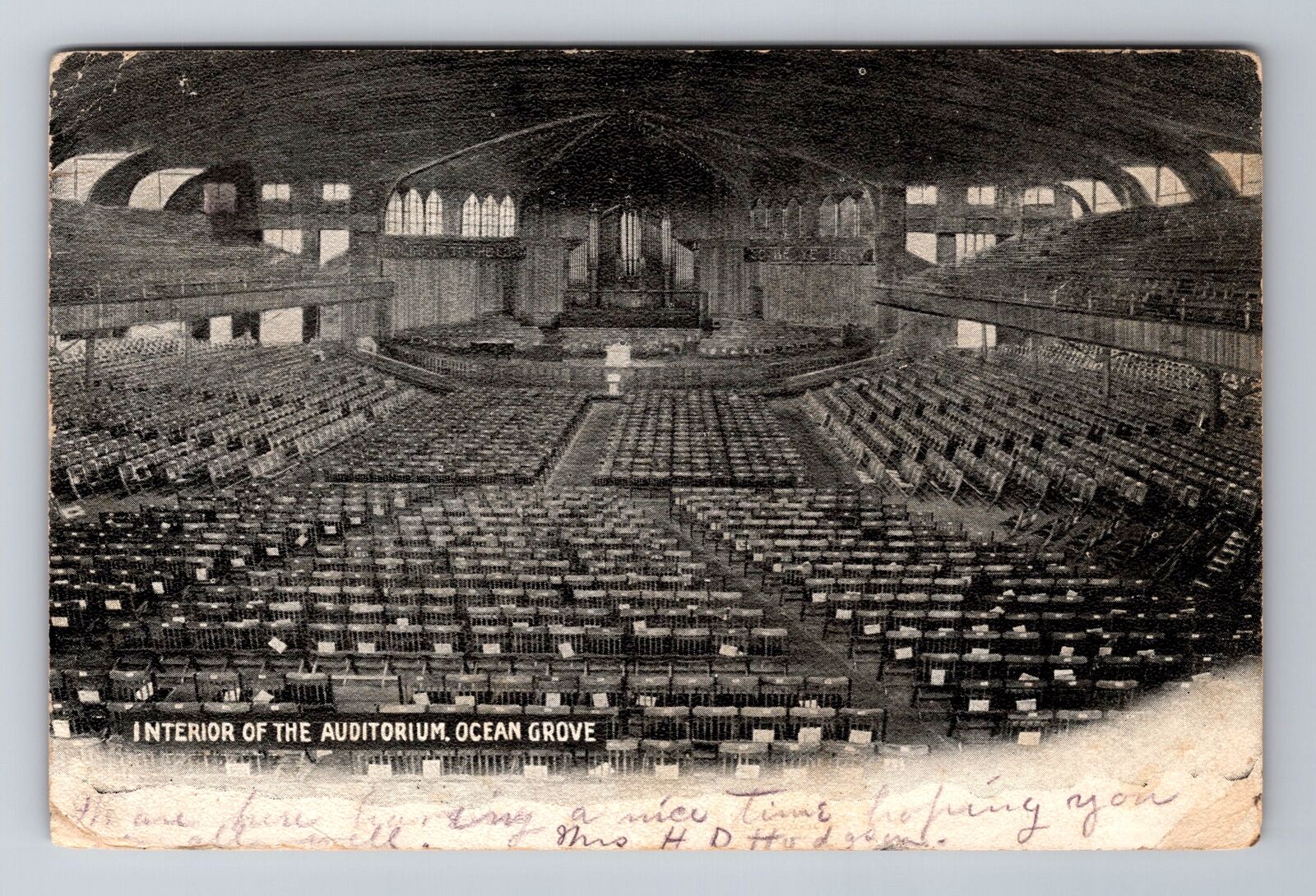 Ocean Grove NJ-New Jersey, Interior of Auditorium, c1905 Vintage Postcard